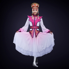 新款少数民族舞蹈演出服装蒙古舞台演出服装定制