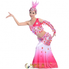 舞台演出服装民族表演服装定制新款傣族女款舞蹈表演服装定制
