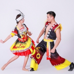 新款苗族舞蹈演出服装那女混搭舞台舞蹈演出服装定制！