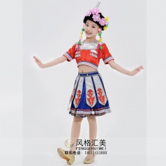 少数民族舞蹈表演服装儿童民族舞蹈演出服装校园56个民族舞蹈服定制款式！