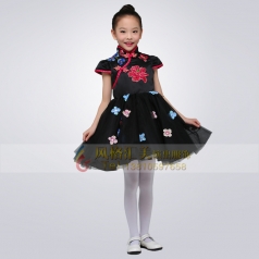 小学生合唱比赛演出服装儿童合唱表演比赛服装定制黑色中国风合唱比赛服装