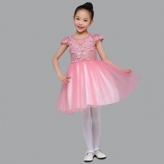 儿童合唱演出服装桃红色合唱演出服装蓬蓬裙表演服装定制款式