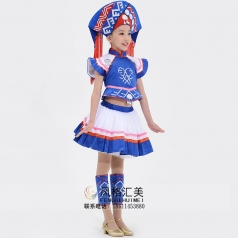 校园少数民族舞蹈演出服装儿童舞蹈比赛服装壮族舞蹈服定制生产厂家！
