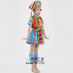儿童舞蹈演出服装仡佬族舞蹈服装小学生民族舞蹈服装定制