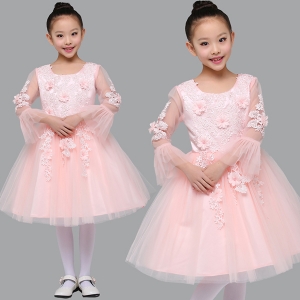 儿童合唱服定制款式小学生舞台合唱比赛服装女童合唱蓬蓬裙演出服装定制！