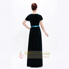 新款成人合唱服长裙丝绒晚礼服指挥服装团体合唱团舞台装定制