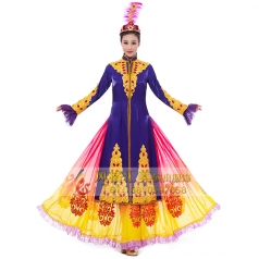 艺考新疆舞蹈服舞台装亮片贴钻成人女少数民族舞演出服定制